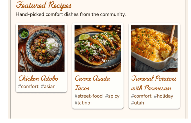 Dishbook, Featured Recipes